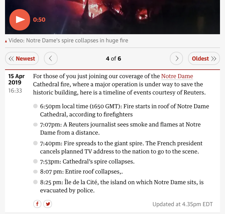 screenshot of live news stream